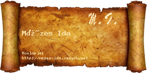 Mézes Ida névjegykártya